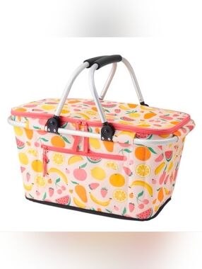 CRANE Cooler Picnic Basket Fruit Print